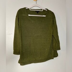 J.Crew scalloped hem‎ linen blouse